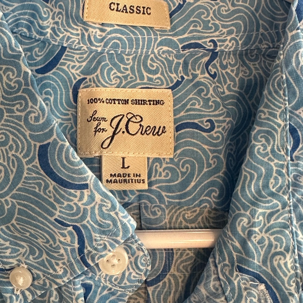 J. Crew Men's Ocean Wave Print Shirt